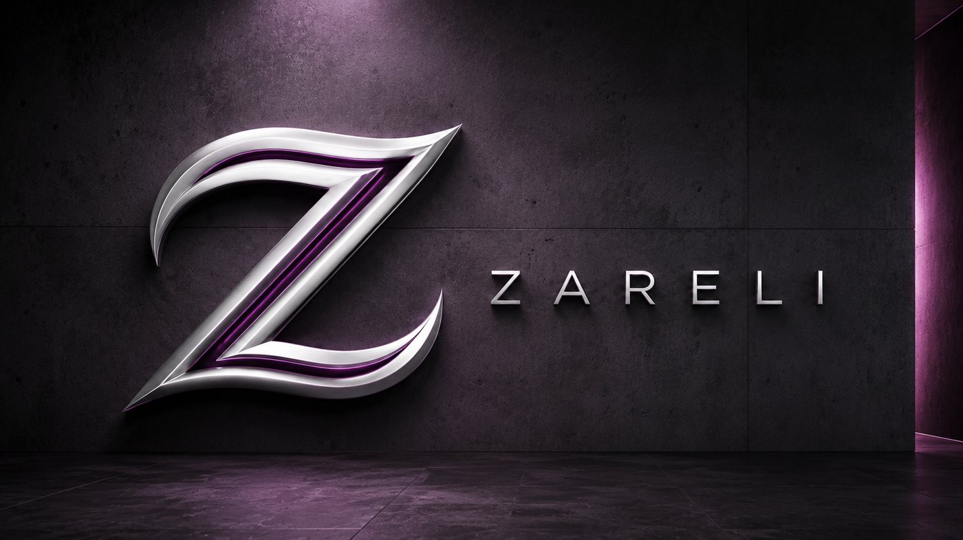 Zareli logo displayed on a wall
